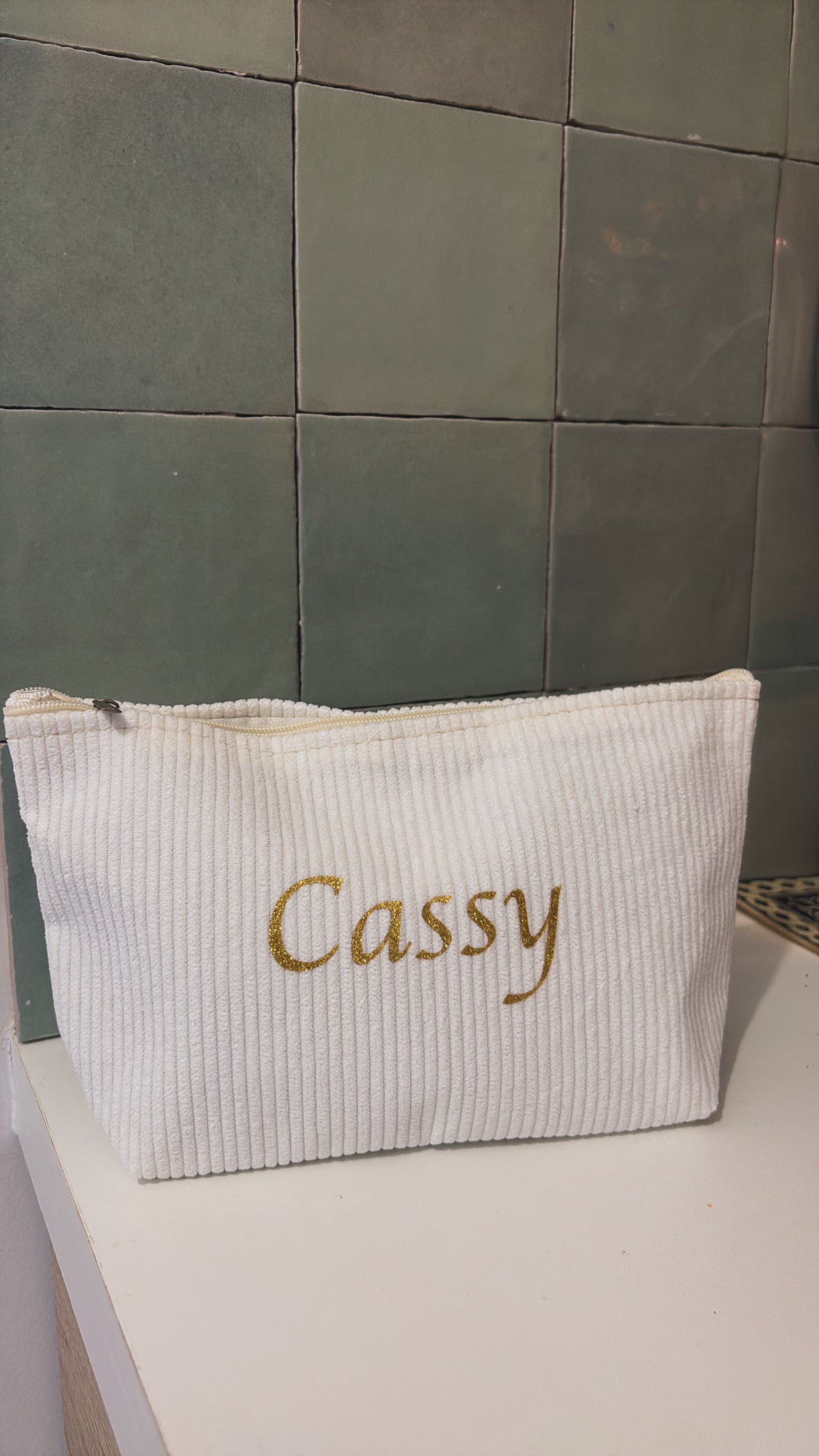 Trousse à maquillage personnalisée blanche