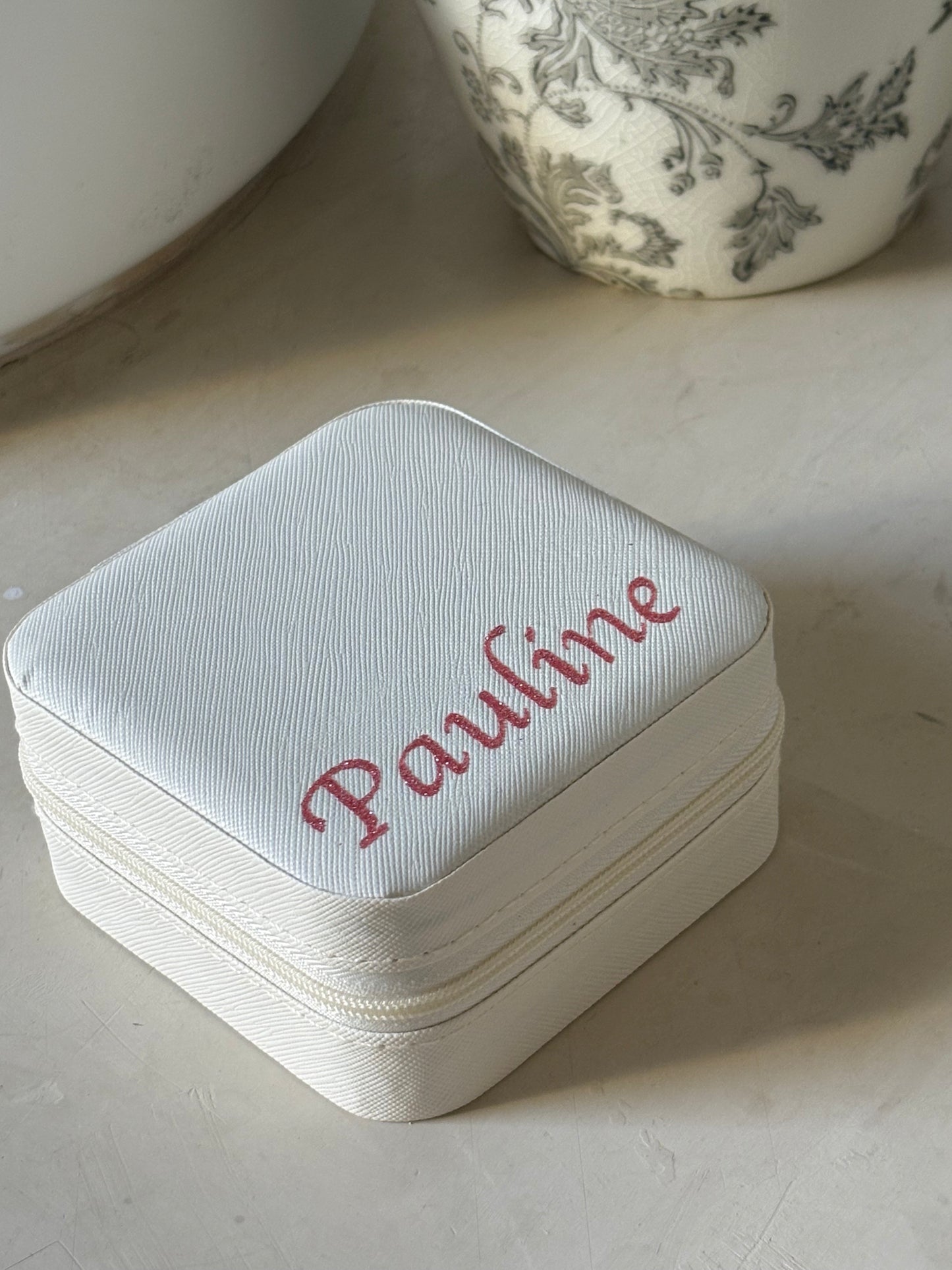Boîte à bijoux personnalisée - Organisateur portable avec miroir