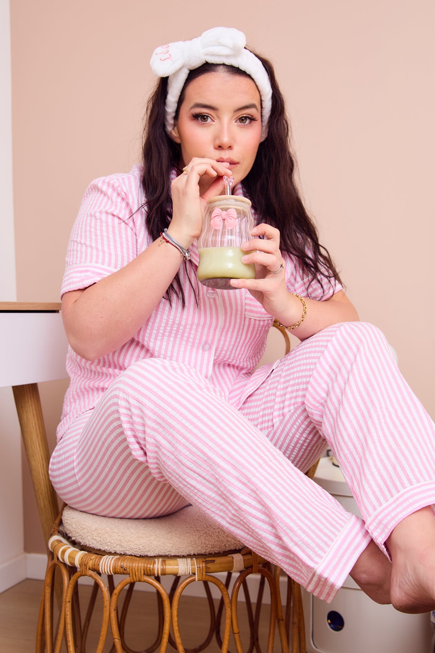 Ensemble pyjama en coton rayé - Pantalon et chemise
