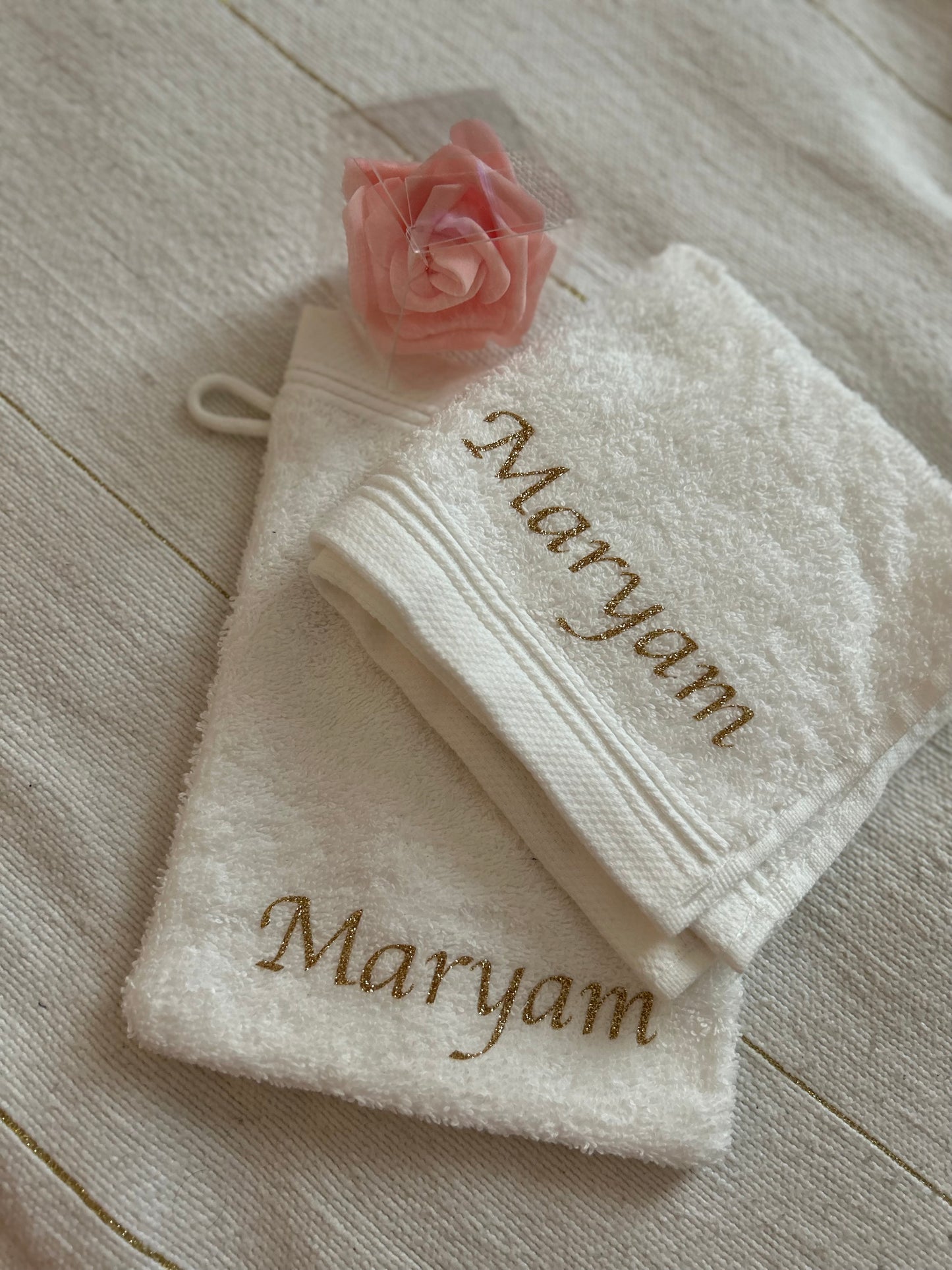Gant de toilette personnalisé en coton