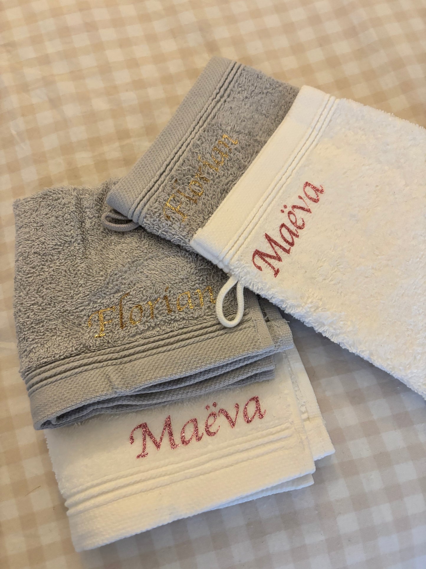 Gant de toilette personnalisé en coton