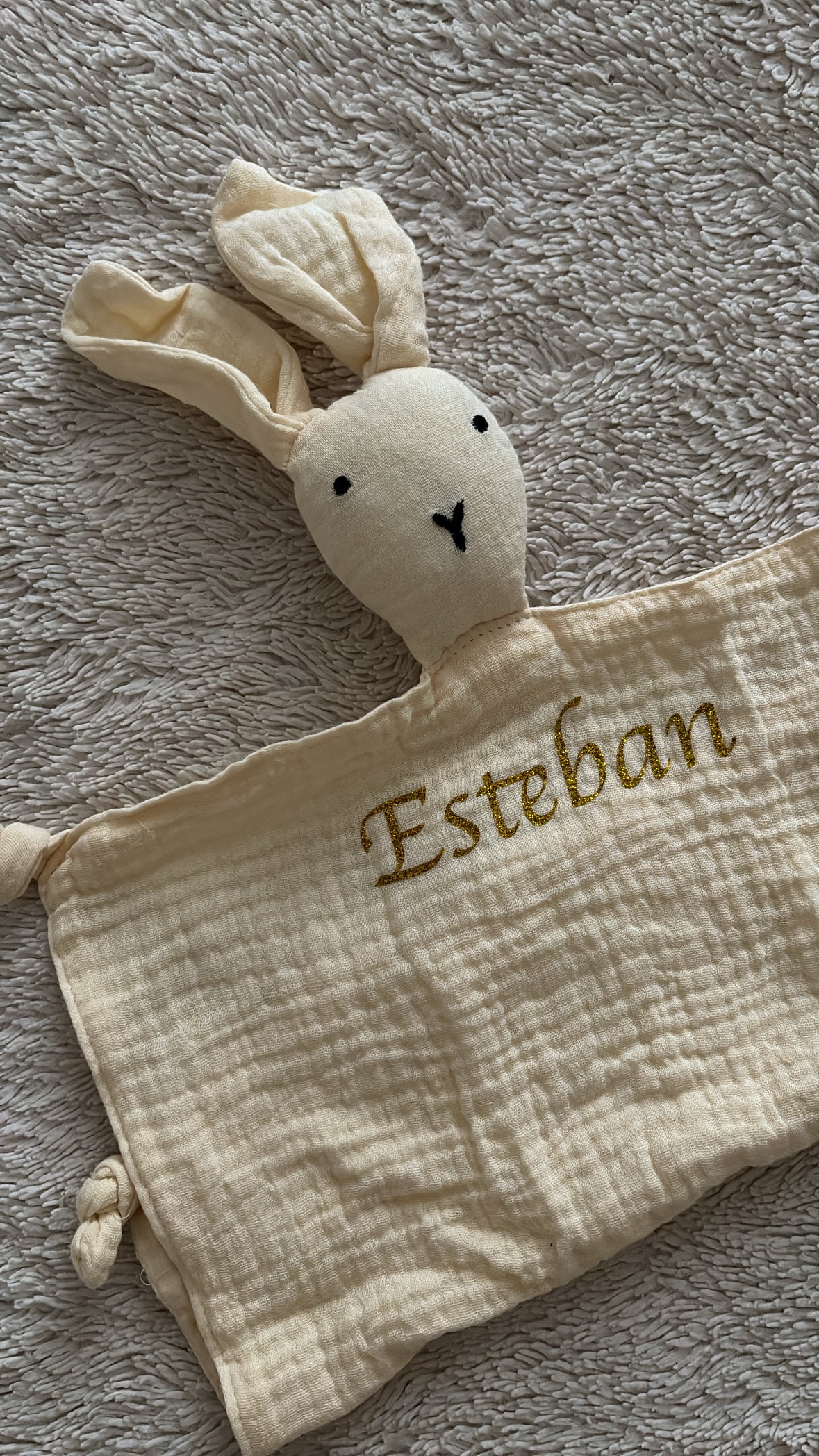 Doudou Lapin personnalisé pour bébé