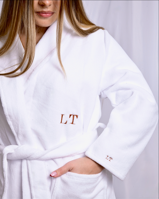 Peignoir de bain brodé - homme et femme