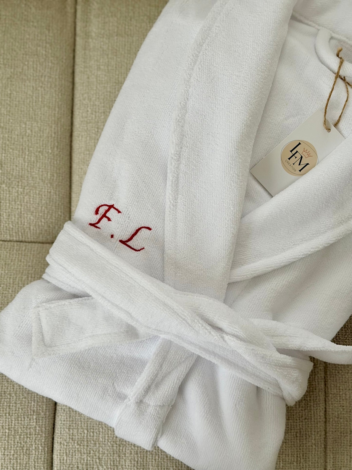 Peignoir de bain brodé pour homme