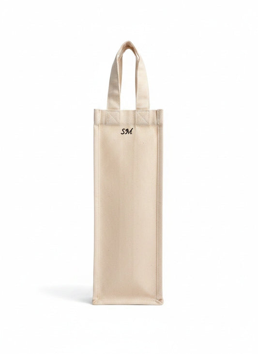 Sac à bouteille personnalisé brodé – Coton canvas épais