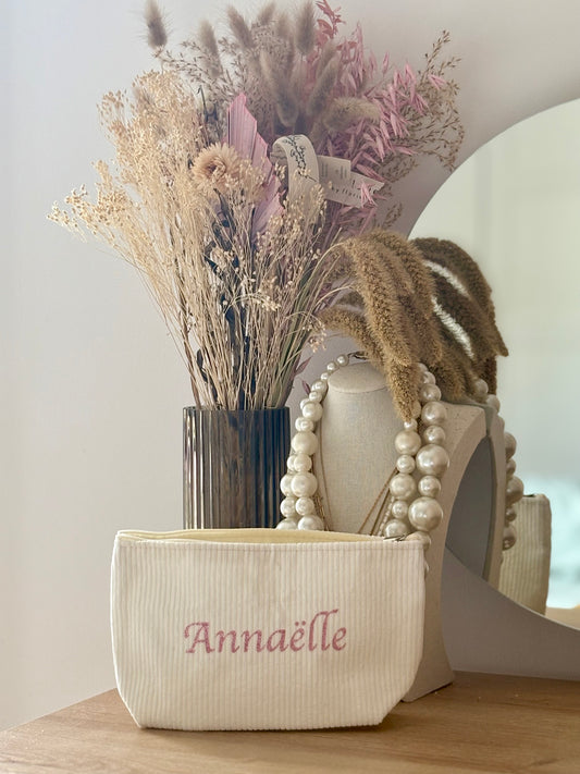 Trousse à maquillage personnalisée blanche