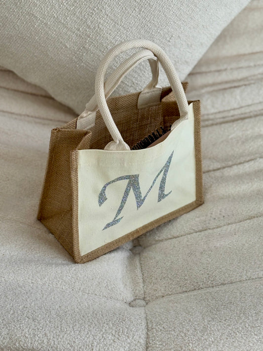 Sac en Toile de Jute Personnalisé avec Initiale - Imperméable