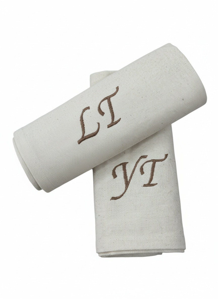 Coffret de 2 serviettes de table brodées – 100% coton