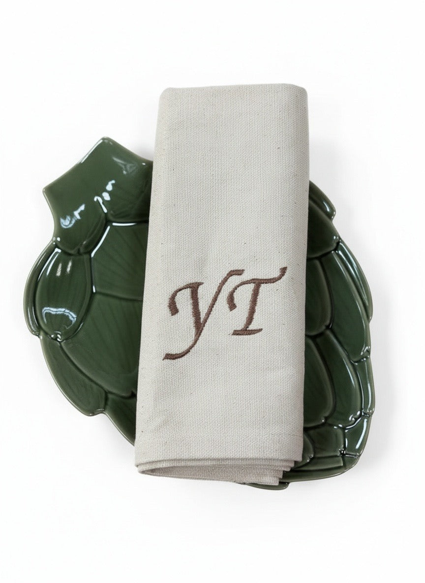 Coffret de 2 serviettes de table brodées – 100% coton