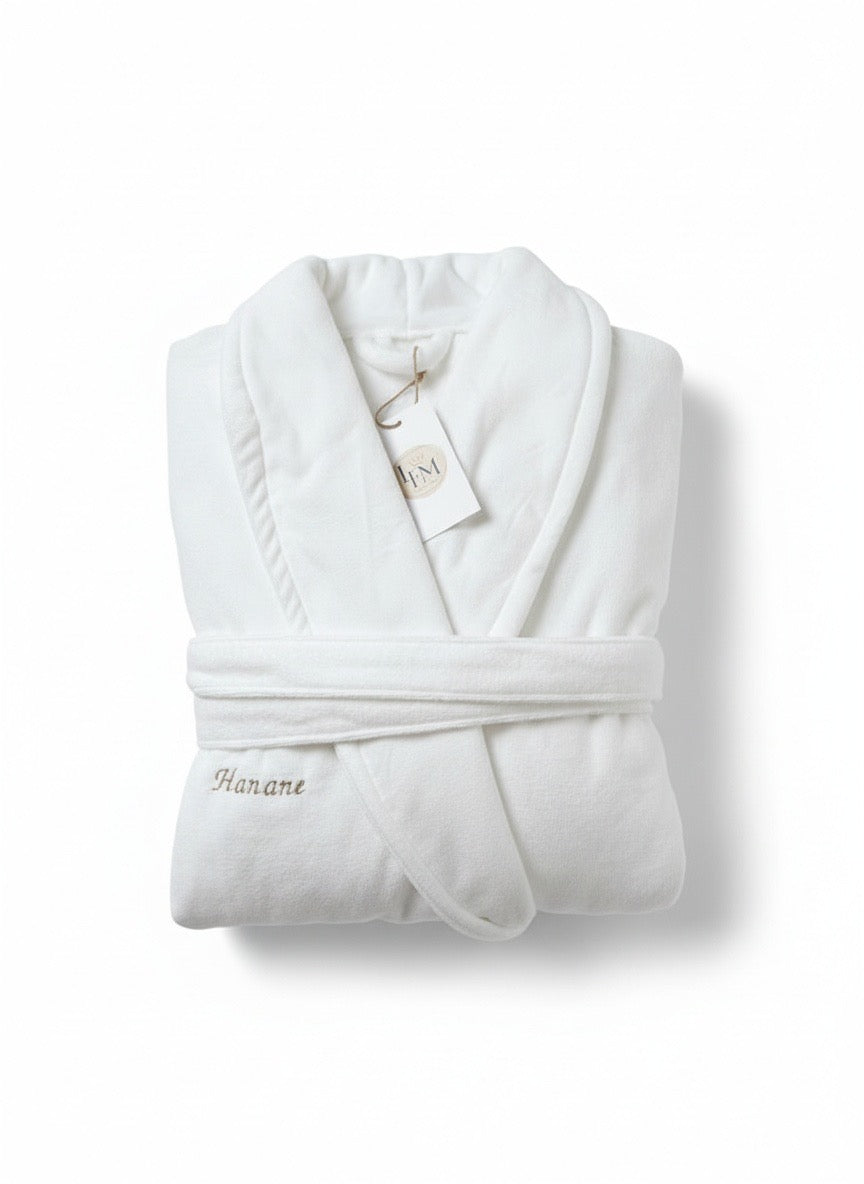 Peignoir de bain brodé pour femme