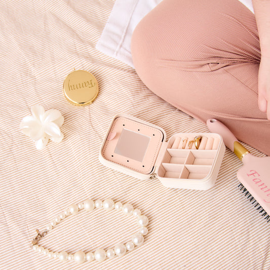 Boîte à bijoux personnalisée - Organisateur portable avec miroir